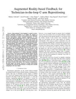 Augmented Reality-based Feedback for Technician-in-the-loop C-arm
  Repositioning