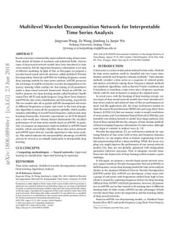 Multilevel Wavelet Decomposition Network for Interpretable Time Series
  Analysis