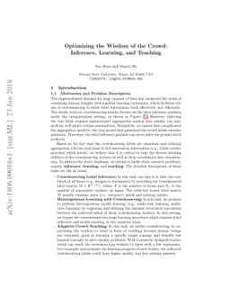 Optimizing the Wisdom of the Crowd: Inference, Learning, and Teaching