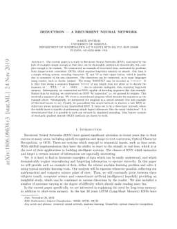 Deductron -- A Recurrent Neural Network