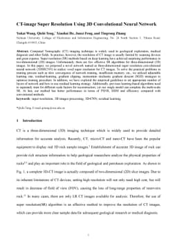 CT-image Super Resolution Using 3D Convolutional Neural Network