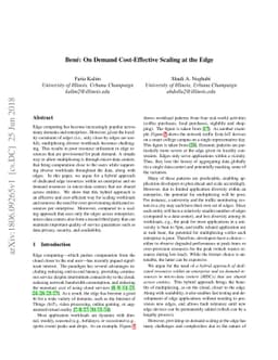 Bené: On Demand Cost-Effective Scaling at the Edge
