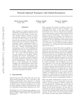 Towards Optimal Transport with Global Invariances
