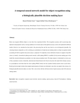 A temporal neural network model for object recognition using a
  biologically plausible decision making layer