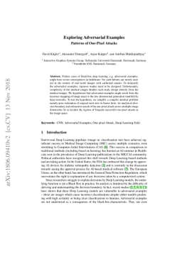 Exploring Adversarial Examples: Patterns of One-Pixel Attacks