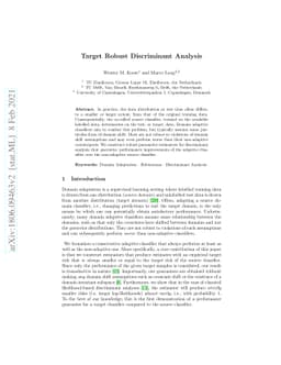 Target Robust Discriminant Analysis