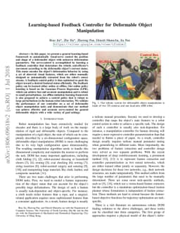 Learning-based Feedback Controller for Deformable Object Manipulation