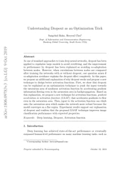 Understanding Dropout as an Optimization Trick