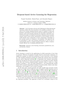 Dropout-based Active Learning for Regression