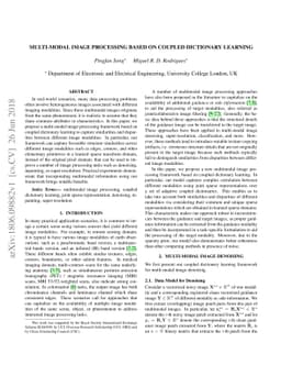 Multi-modal Image Processing based on Coupled Dictionary Learning