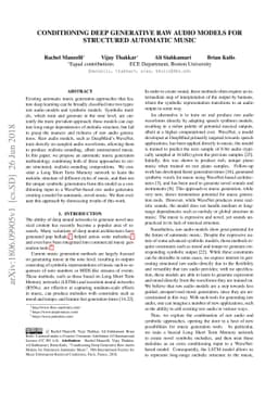 Conditioning Deep Generative Raw Audio Models for Structured Automatic
  Music