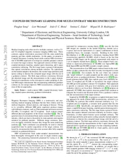 Coupled Dictionary Learning for Multi-contrast MRI Reconstruction