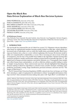 Open the Black Box Data-Driven Explanation of Black Box Decision Systems