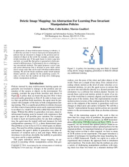 Deictic Image Maps: An Abstraction For Learning Pose Invariant
  Manipulation Policies