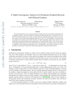A Tight Convergence Analysis for Stochastic Gradient Descent with
  Delayed Updates
