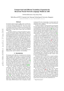Unsupervised and Efficient Vocabulary Expansion for Recurrent Neural
  Network Language Models in ASR