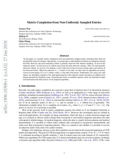 Matrix Completion from Non-Uniformly Sampled Entries