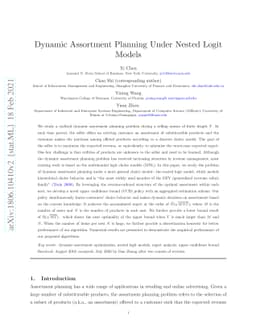 Dynamic Assortment Selection under the Nested Logit Models