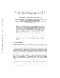Towards a formal notion of impact metric for cyber-physical attacks
  (full version)