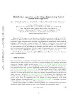 Distribution regression model with a Reproducing Kernel Hilbert Space
  approach