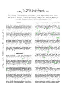 The PRIORI Emotion Dataset: Linking Mood to Emotion Detected In-the-Wild