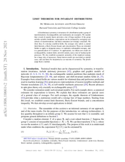 Limit theorems for invariant distributions