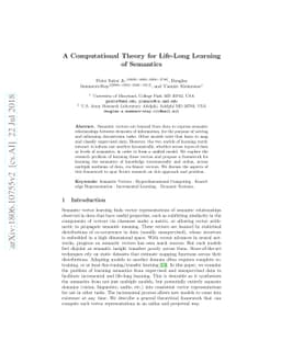 A Computational Theory for Life-Long Learning of Semantics