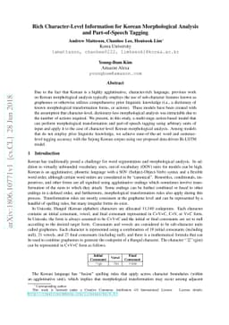 Rich Character-Level Information for Korean Morphological Analysis and
  Part-of-Speech Tagging