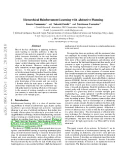 Hierarchical Reinforcement Learning with Abductive Planning