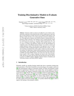 Training Discriminative Models to Evaluate Generative Ones