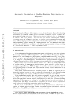 Automatic Exploration of Machine Learning Experiments on OpenML