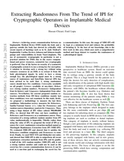 Extracting Randomness From The Trend of IPI for Cryptographic Operators
  in Implantable Medical Devices