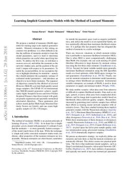 Learning Implicit Generative Models with the Method of Learned Moments