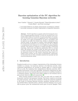 Bayesian optimization of the PC algorithm for learning Gaussian Bayesian
  networks