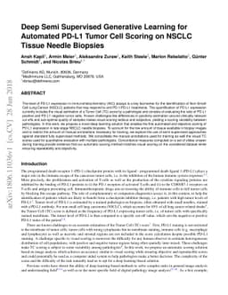 Deep Semi Supervised Generative Learning for Automated PD-L1 Tumor Cell
  Scoring on NSCLC Tissue Needle Biopsies