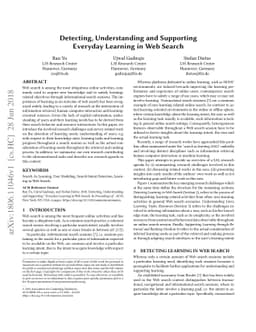Detecting, Understanding and Supporting Everyday Learning in Web Search