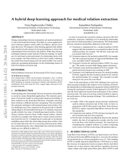 A hybrid deep learning approach for medical relation extraction