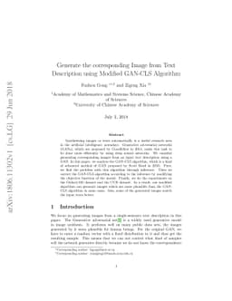 Generate the corresponding Image from Text Description using Modified
  GAN-CLS Algorithm