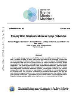 Theory IIIb: Generalization in Deep Networks