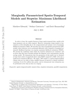 Marginally Parametrized Spatio-Temporal Models and Stepwise Maximum
  Likelihood Estimation