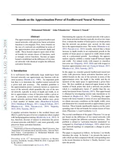 Bounds on the Approximation Power of Feedforward Neural Networks