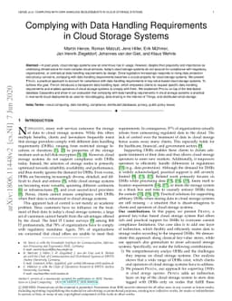 Complying with Data Handling Requirements in Cloud Storage Systems