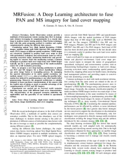 MRFusion: A Deep Learning architecture to fuse PAN and MS imagery for
  land cover mapping