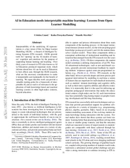 AI in Education needs interpretable machine learning: Lessons from Open
  Learner Modelling