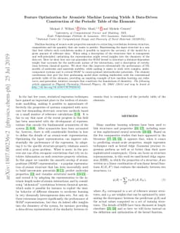 Feature Optimization for Atomistic Machine Learning Yields A Data-Driven
  Construction of the Periodic Table of the Elements