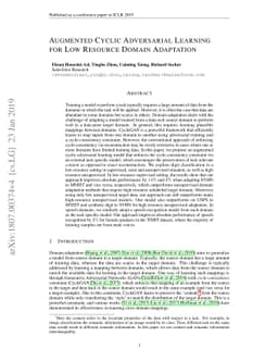 Augmented Cyclic Adversarial Learning for Low Resource Domain Adaptation