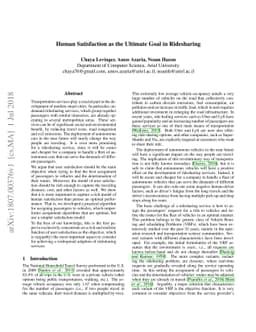 Human Satisfaction as the Ultimate Goal in Ridesharing