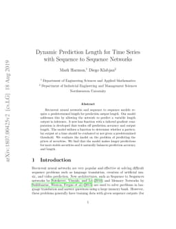 Dynamic Prediction Length for Time Series with Sequence to Sequence
  Networks