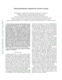 Balanced Distribution Adaptation for Transfer Learning