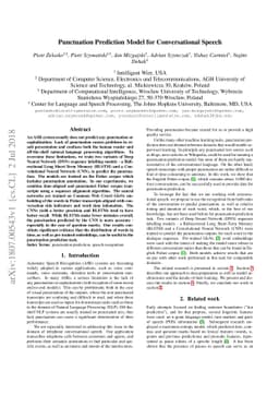 Punctuation Prediction Model for Conversational Speech